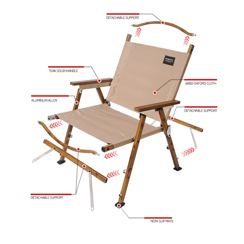 NOBANA Silla Plegable de Camping y Mochilero Portátil - Caqui