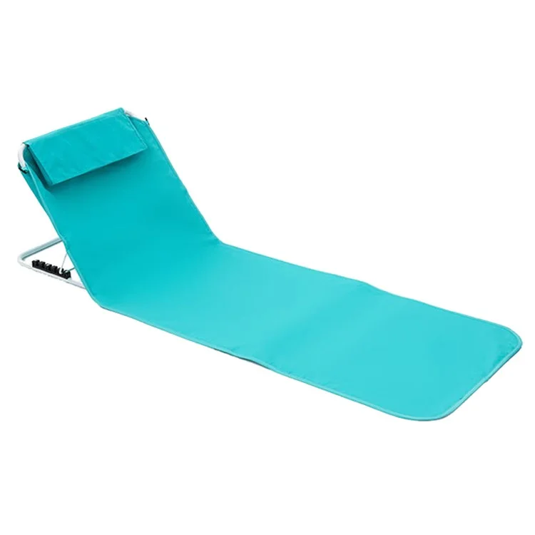 021 160*54cm Sitting / Reclining Folding Lounger Outdoor Portable Fishing Chair Camping Lawn Relaxing Beach Chair (Single Layer Oxford Cloth) - Lake Blue