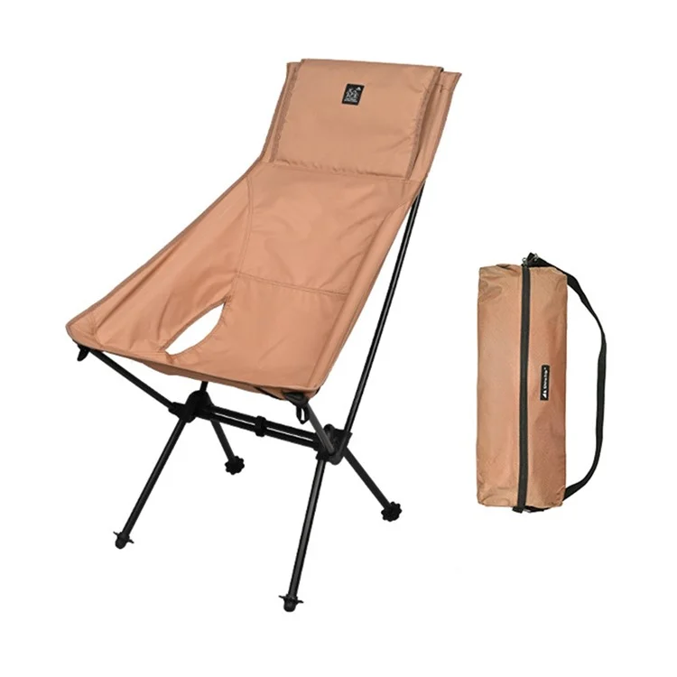 SHINETRIP A429 Camping Fishing Folding Chair High Back Portable Moon Chair Beach Hiking Picnic Seat - Sandy