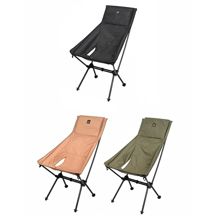 SHINETRIP A429 Camping Fishing Folding Chair High Back Portable Moon Chair Beach Hiking Picnic Seat - Sandy