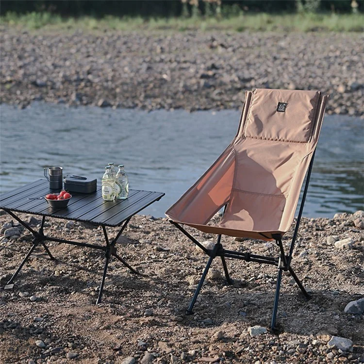 SHINETRIP A429 Camping Fishing Folding Chair High Back Portable Moon Chair Beach Hiking Picnic Seat - Sandy