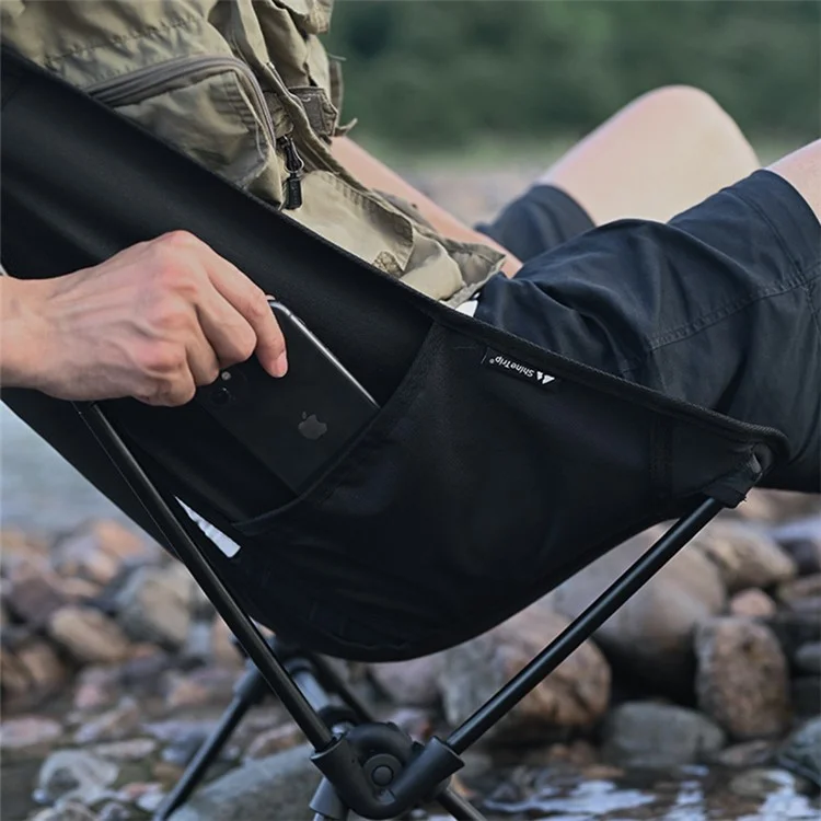 SHINETRIP A429 Camping Fishing Folding Chair High Back Portable Moon Chair Beach Hiking Picnic Seat - Sandy