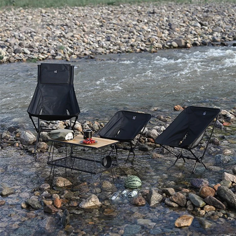 SHINETRIP A429 Camping Fishing Folding Chair High Back Portable Moon Chair Beach Hiking Picnic Seat - Sandy