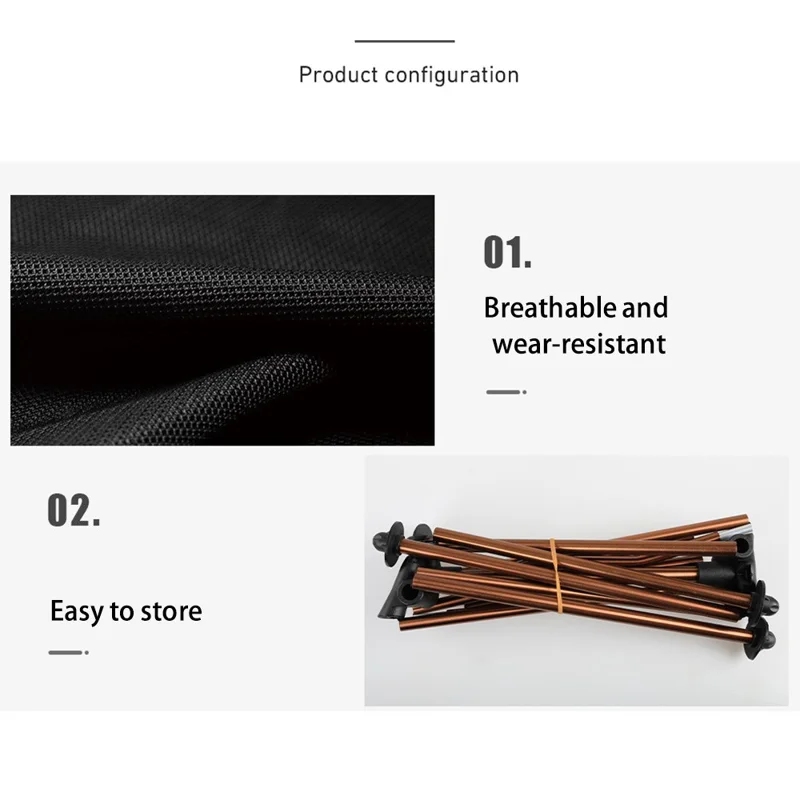 HALIN HS-334 Portable Folding Chair Aluminum Alloy Pole 1200D Oxford Cloth Camping Backrest Chair - Champagne