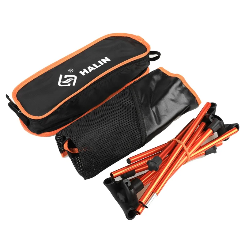HALIN HS-334 Portable Folding Chair Aluminum Alloy Pole 1200D Oxford Cloth Camping Backrest Chair - Champagne