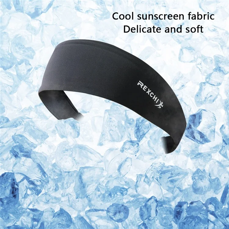 REXCHI XTJ97 Men's Headband Workout Sweatband Sports Hair Band Sweat-absorbed Head Band - Black