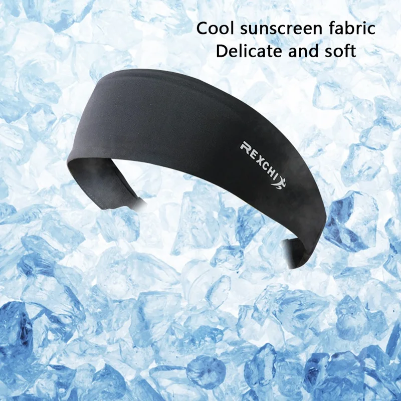 REXCHI XTJ97 Men's Headband Workout Sweatband Sports Hair Band Sweat-absorbed Head Band - Grey