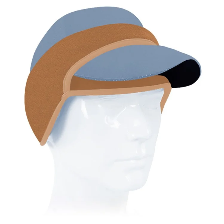 Diadema de invierno para exteriores, cálida, de polar, con visera de pato y protección para las orejas y la frente (sin gorra) - Caqui