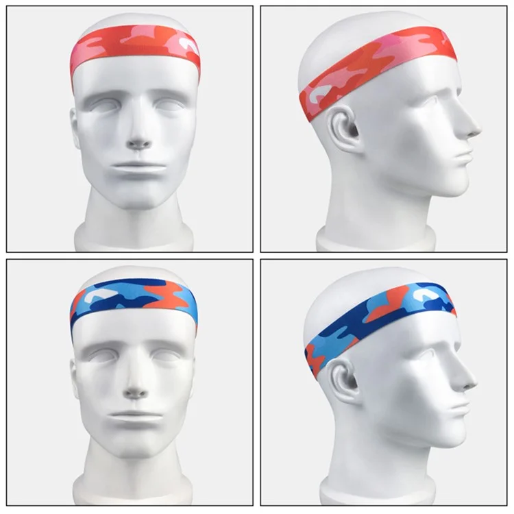 TD008 Sports Headband Sweat Wicking Fitness Hairband Men Women Basketball Running Sweatband - Orange