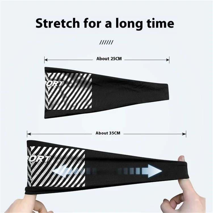 TD001 Faixa de Suor Esportiva Unissex Fitness Yoga Ciclismo Corrida Absorção de Umidade Elástica - Preto