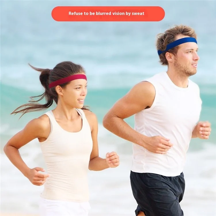 TD006 Sport-Schweißband rutschfeste, schweißableitende Stirnband für Fitness, Laufen, Yoga, Basketball - Weiß