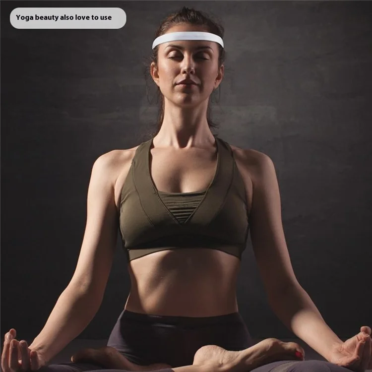TD006 Sport-Schweißband rutschfeste, schweißableitende Stirnband für Fitness, Laufen, Yoga, Basketball - Weiß