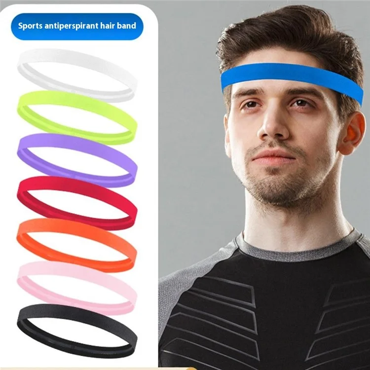 TD006 Sport-Schweißband rutschfeste, schweißableitende Stirnband für Fitness, Laufen, Yoga, Basketball - Weiß