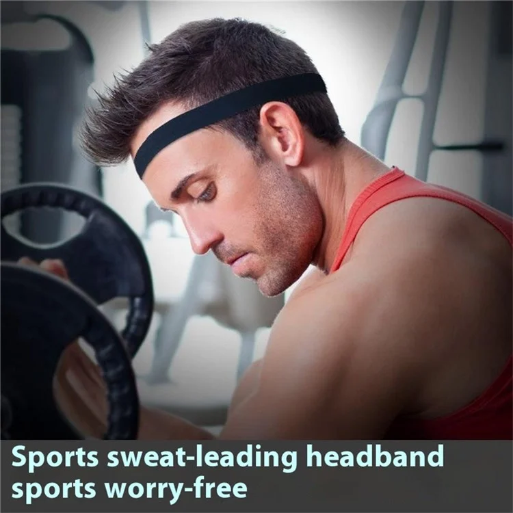 TD006 Sport-Schweißband rutschfeste, schweißableitende Stirnband für Fitness, Laufen, Yoga, Basketball - Weiß