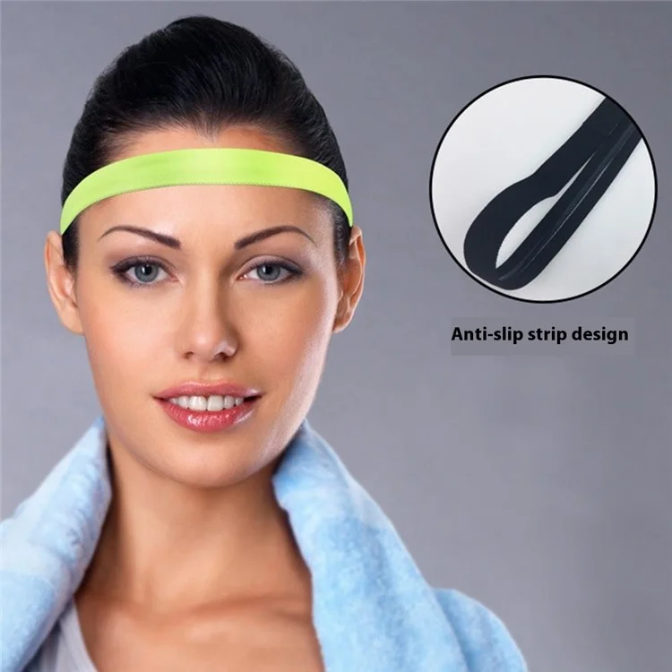 TD006 Sport-Schweißband rutschfeste, schweißableitende Stirnband für Fitness, Laufen, Yoga, Basketball - Weiß