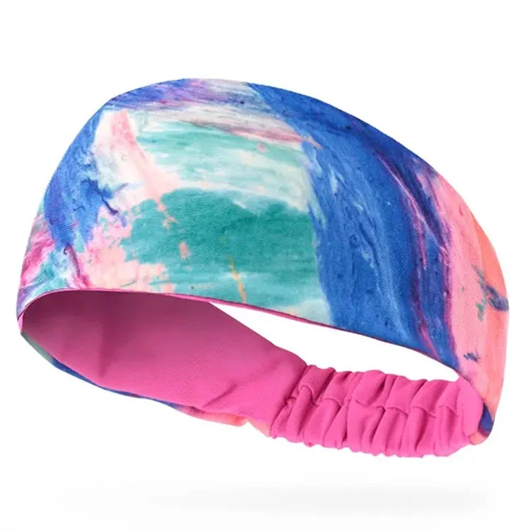 Bandeau de sport TD013 Serre-tête de fitness Basketball Course Unisexe Absorption de l'humidité Bandeau élastique - Rose