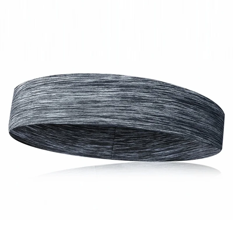 TD014 Bandeau de sport absorbant la transpiration, bandeau de sport respirant, serre-tête élastique de fitness - Noir / Gris