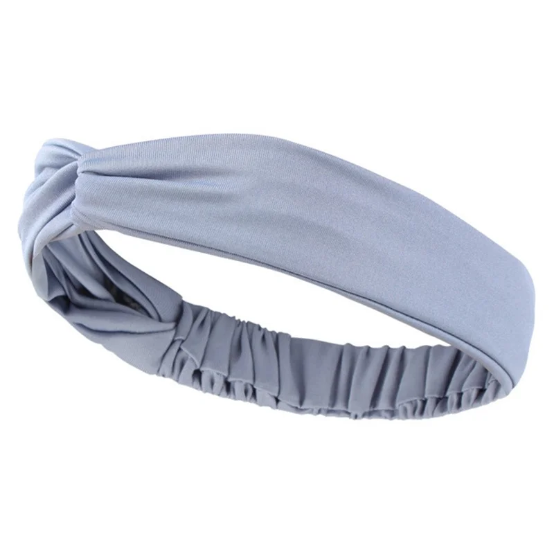 TD018 Cross Design Sports Headband Sweatband Anti Sweat Hair Band for Running Fitness - Blue