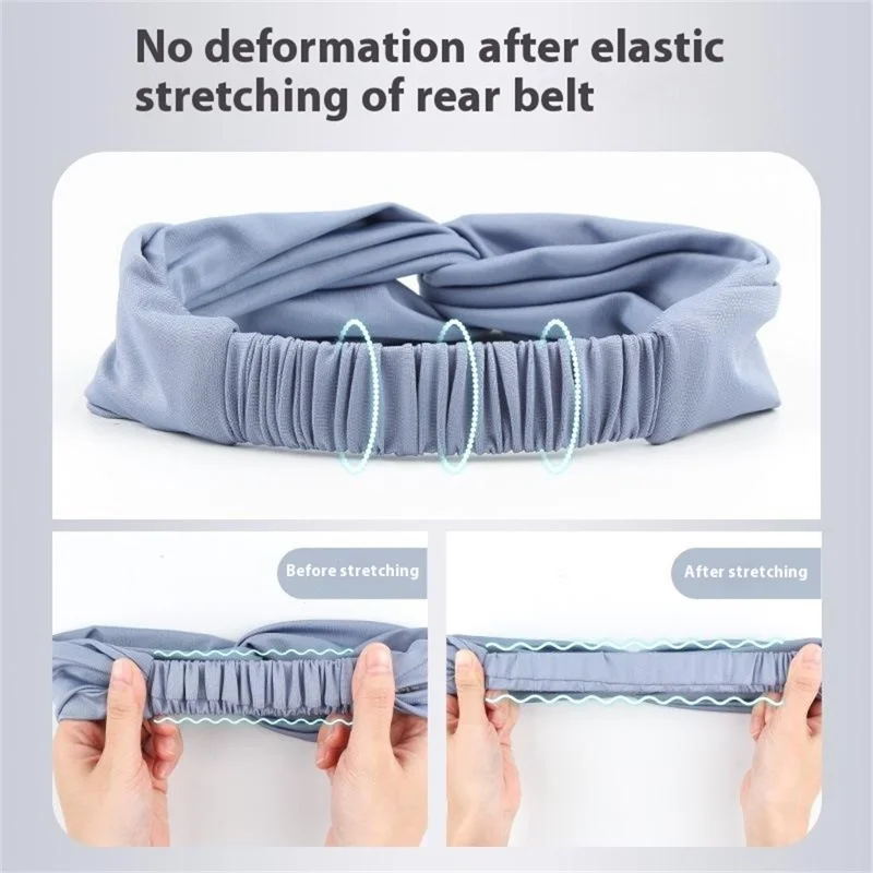 TD018 Cross Design Sports Headband Sweatband Anti Sweat Hair Band for Running Fitness - Blue