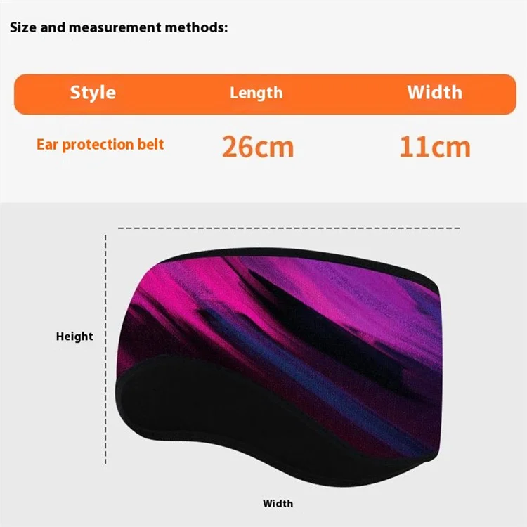 Outdoor Winter Earmuff Headband Faux Cashmere Forehead Protection Cycling Running Warm Hair Band - Black