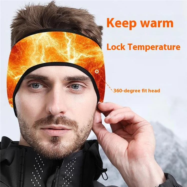 Outdoor Winter Earmuff Headband Faux Cashmere Forehead Protection Cycling Running Warm Hair Band - Black