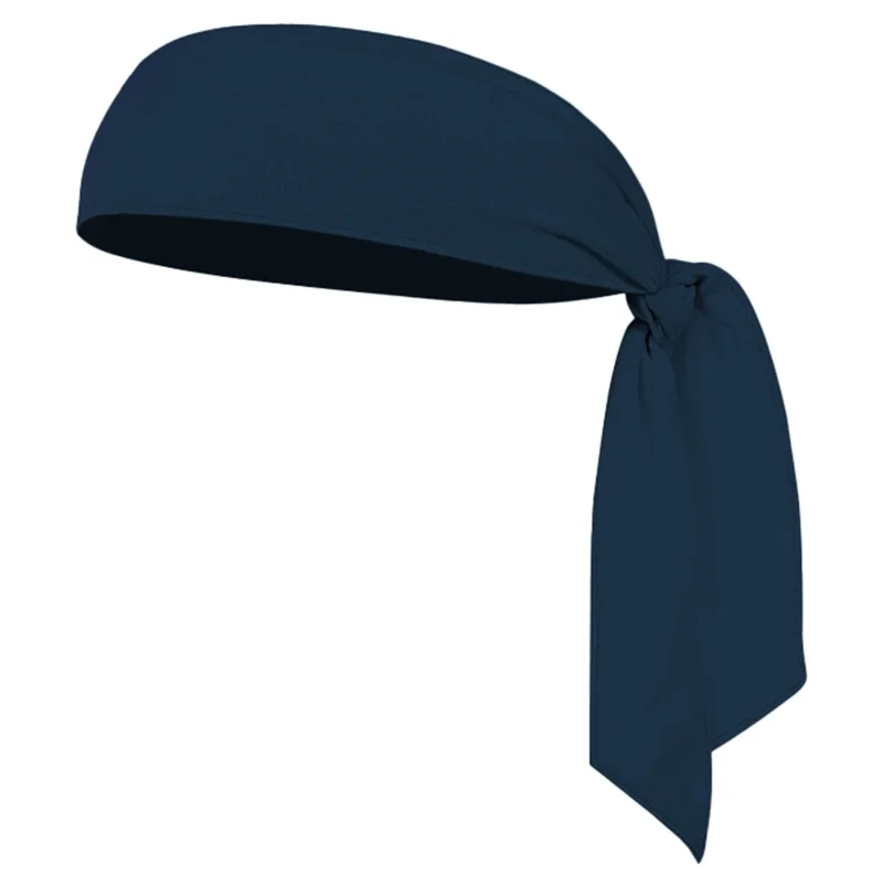 105 Tennis Headband Moisture Wicking Sports Cycling Milk Silk Quick Dry Adjustable Sweatband - Navy Blue