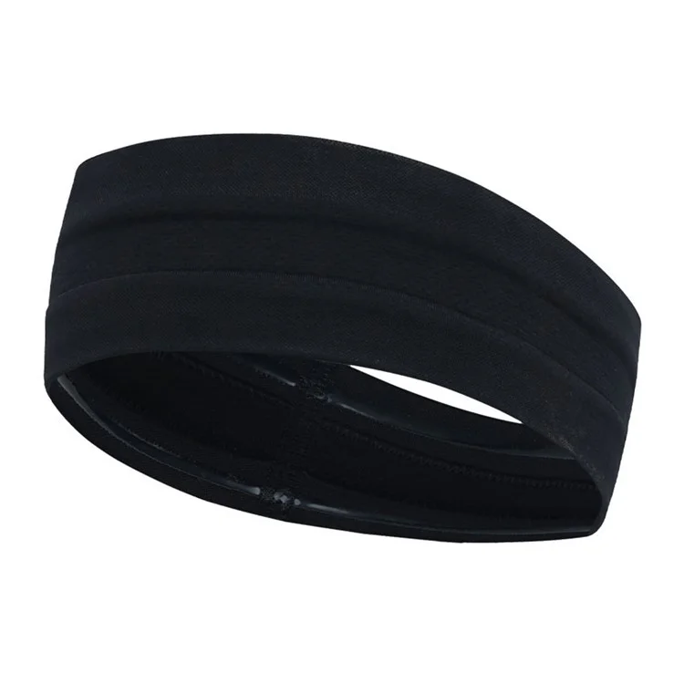 Moisture Wicking Headband for Running  /  Yoga  /  Fitness Non Slip Quick Dry Sports Sweatband - Black