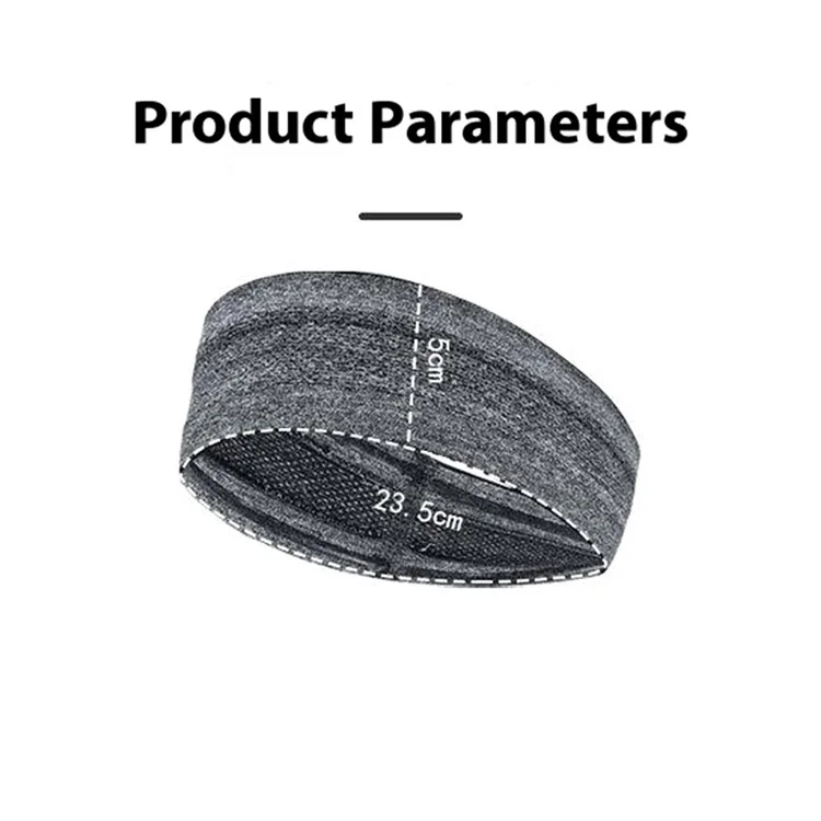 Moisture Wicking Headband for Running  /  Yoga  /  Fitness Non Slip Quick Dry Sports Sweatband - Black