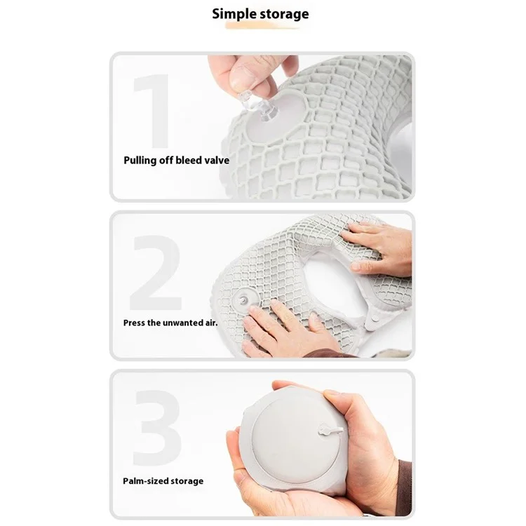 CLS Travel Neck Pillow Portable U Shape Inflatable Pillow for Airplane / Car / Train Nap Support - Peacock Blue