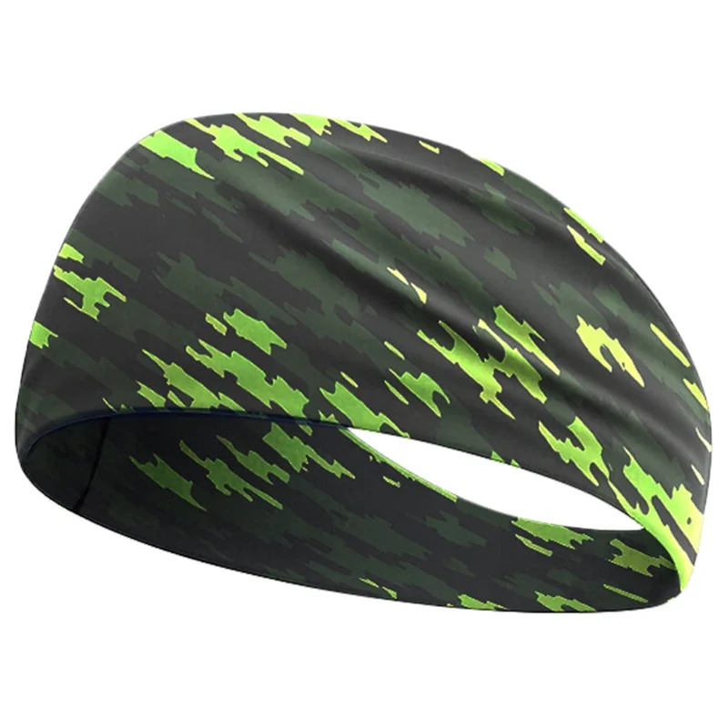 Camouflage Print Outdoor Sports Wide Headband for Yoga / Cycling / Running Breathable Sweatband - MCFD-001