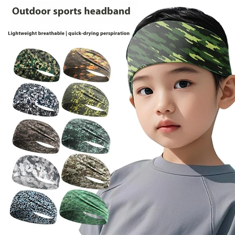 Camouflage Print Headband for Kids Breathable Sports Sweatband Children Basketball Running Hair Band - MCETFD-016