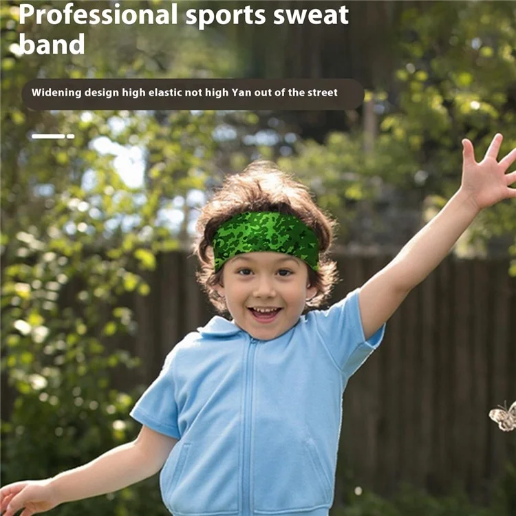 Bandeau de sport à imprimé camouflage pour enfants, respirant, pour basket et course, serre-tête - MCETFD-018