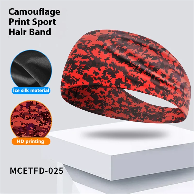 Camouflage Print Headband for Kids Breathable Sports Sweatband Children Basketball Running Hair Band - MCETFD-025