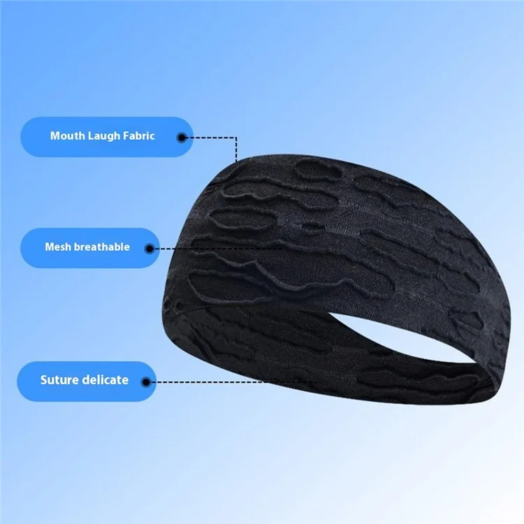 Faixa de Cabeça Esportiva Absorvente de Suor Elástica e Respirável para Corrida / Fitness / Atividades ao Ar Livre - Adulto / Preto