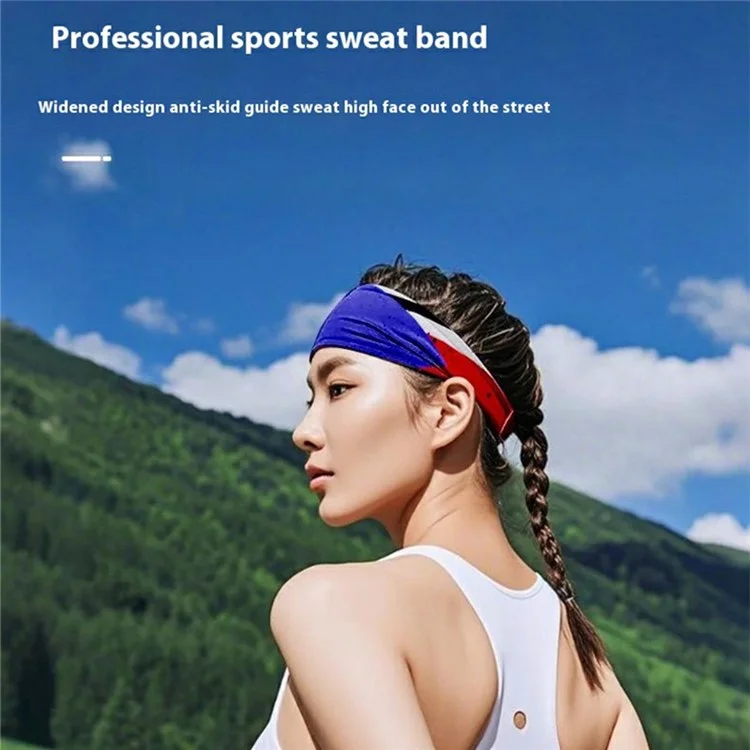 Marathon Sweatband American Flag Print Breathable Sports Headband Fitness Sweat Absorbing Hair Band - MGFD-020