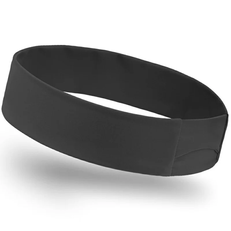 SK026 Unisex Sports Headband Cycling Basketball Running Fitness Yoga Moisture Wicking Elastic Hair Band - Black