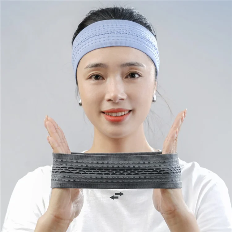 SK025 Sports Headband Yoga Running Basketball Cycling Sweat Wicking Quick Dry Hairband - Grey