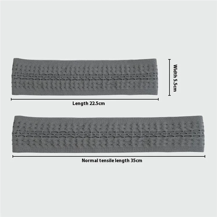 SK025 Sports Headband Yoga Running Basketball Cycling Sweat Wicking Quick Dry Hairband - Grey