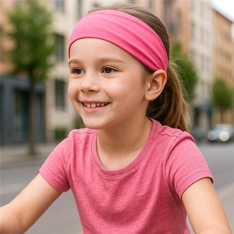 Sommer Kinder Sport Stirnband aus Milchseide, Schweißableitend, Atmungsaktiv, Elastisches Haarband für Laufen und Outdoor-Aktivitäten - Marineblau
