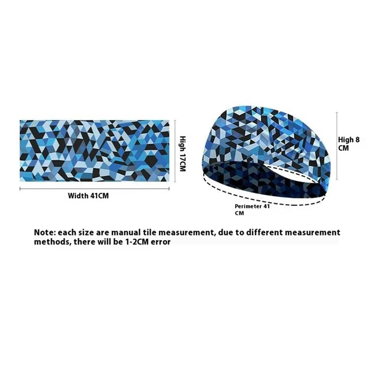 Bandana Esportiva de Verão para Crianças - Faixa de Cabelo Elástica de Seda de Leite para Corrida e Atividades Externas - Camuflado Azul