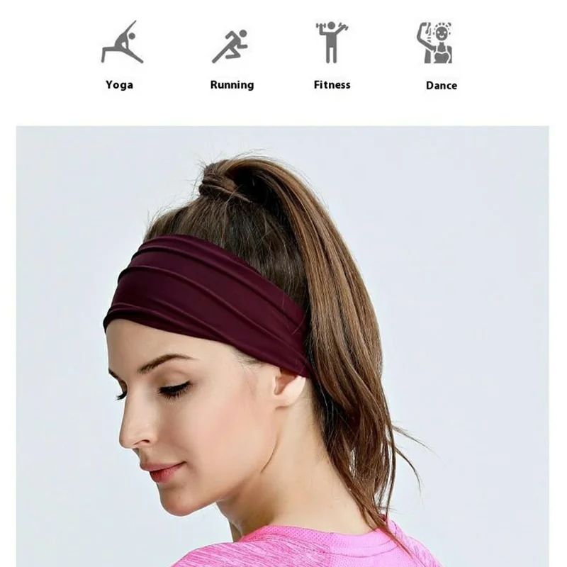 YF-HJ012 Faixa de Cabeça para Yoga de Secagem Rápida, Absorvente de Suor para Esportes Externos, Fitness e Ciclismo - Marrom Driftwood