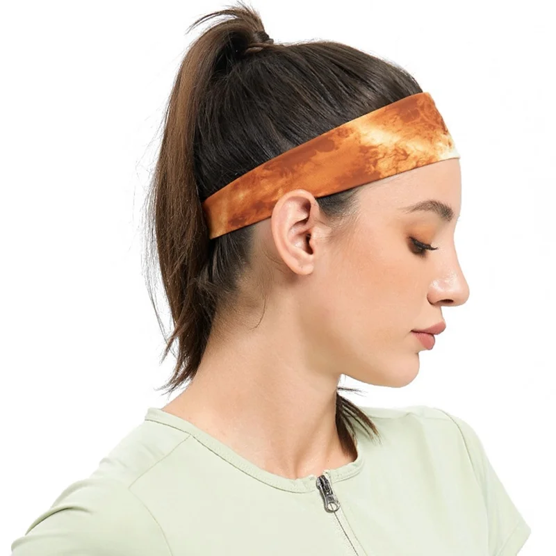 YF-HJ026 Banda elástica deportiva de secado rápido para la cabeza - Absorbe el sudor para exteriores y running - Abstracto / Amarillo Roca