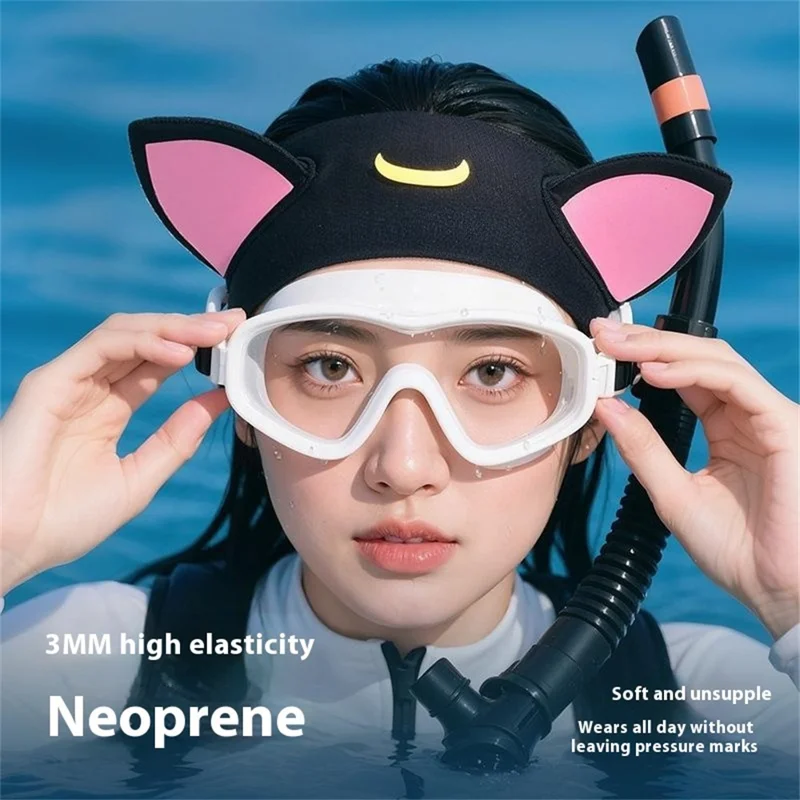 GOLOVEJOY XTJ161 Katzenohren Schwimm-Stirnband für Damen aus Neopren, schnell trocknend, Sport Haarband