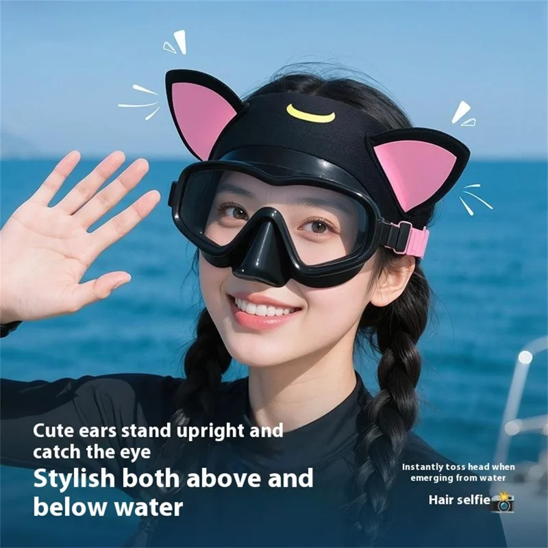GOLOVEJOY XTJ161 Katzenohren Schwimm-Stirnband für Damen aus Neopren, schnell trocknend, Sport Haarband