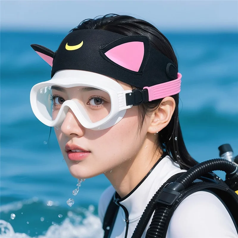 GOLOVEJOY XTJ161 Katzenohren Schwimm-Stirnband für Damen aus Neopren, schnell trocknend, Sport Haarband