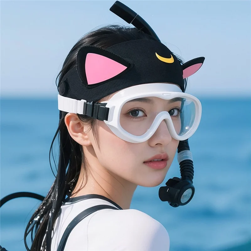 GOLOVEJOY XTJ161 Katzenohren Schwimm-Stirnband für Damen aus Neopren, schnell trocknend, Sport Haarband
