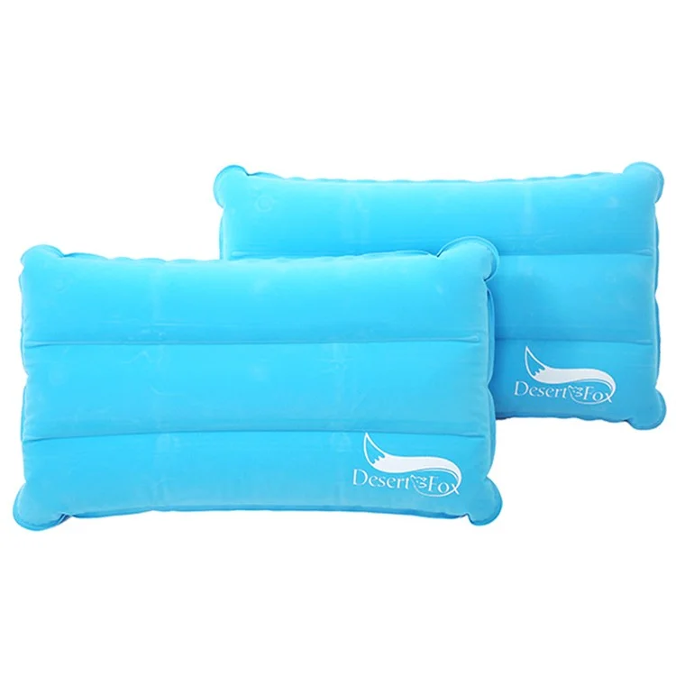 DESERT&FOX Almohada de Camping Ultraligera Hinchable Camping Playa Diseño Ergonómico para Siesta - Azul Bebé 