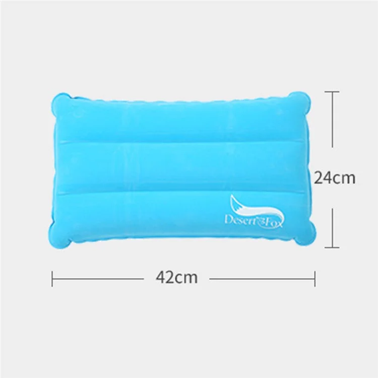 DESERT&FOX Almohada de Camping Ultraligera Hinchable Camping Playa Diseño Ergonómico para Siesta - Azul Bebé 