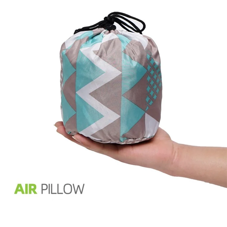 Ethnic Style Automatic Inflatable Pillow Outdoor Travel Beach Cushion Car Head Rest Pillow for Tent, Hiking, Camping, Afternoon Nap - Orange
