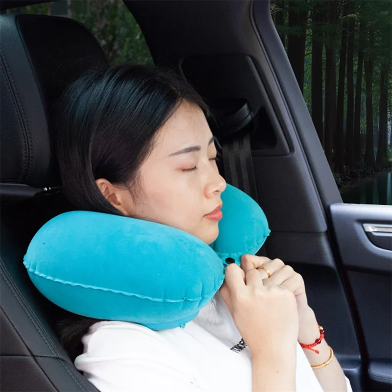 928 Travel Neck Pillow Automatic Inflatable Head Support U-Shaped Ultralight Neck Support for Office Car Rest - Grey